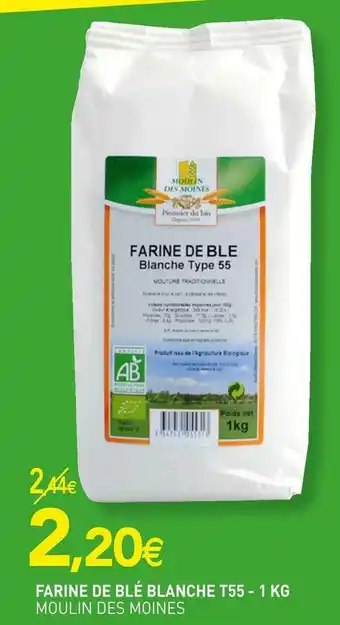 naturéO Moulin des moines farine de blé blanche t55 offre