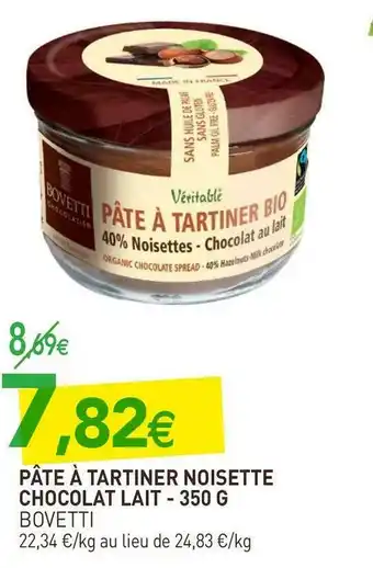 naturéO Bovetti pâte à tartiner noisette chocolat lait offre