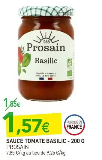 naturéO Prosain sauce tomate basilic offre