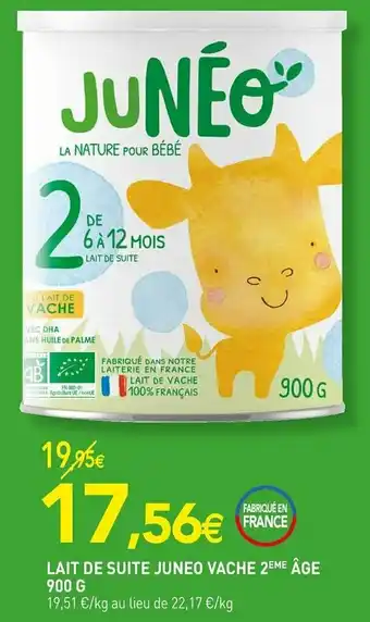 naturéO Juneo lait de suite vache 2eme âge offre