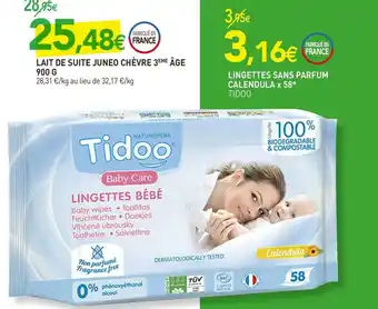naturéO Tidoo lingettes sans parfum calendula offre