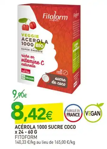 naturéO Fitoform acérola 1000 sucre coco offre