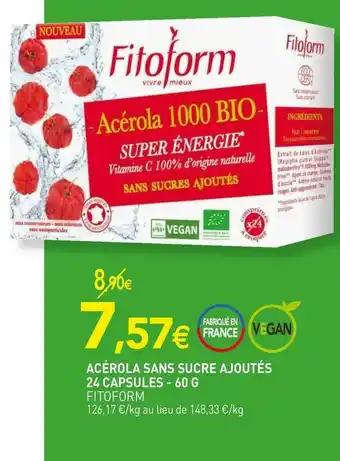naturéO Fitoform acérola sans sucre ajoutés 24 capsules offre