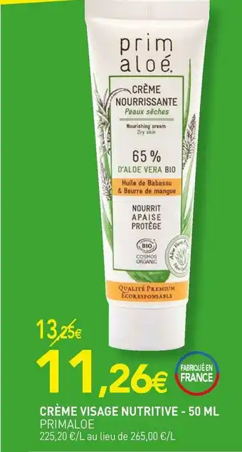 naturéO Prim aloe crème visage nutritive offre