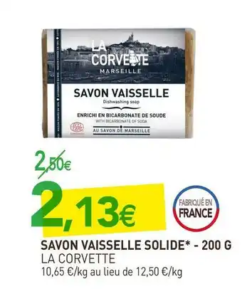 naturéO La corvette savon vaisselle solide offre