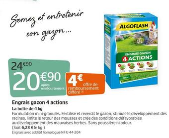 Jardiland Engrais gazon 4 actions offre