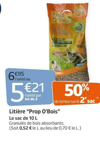 Jardiland Litière “prop o’bois” offre