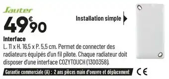 Bricorama Sauter interface offre