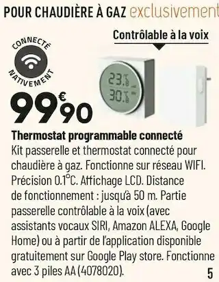 Thermostat programmable connecté
