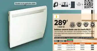 Bricorama Deltacalor radiateur connecté double cœur de chauffe dolce offre