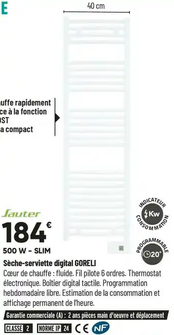 Bricorama Sauter sèche-serviette digital goreli offre