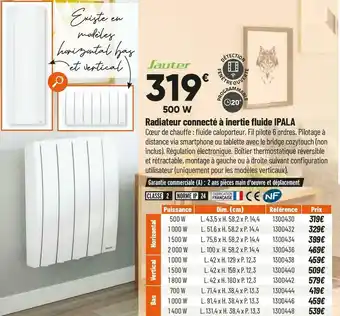 Bricorama Sauter radiateur connecté inertie fluide ipala offre