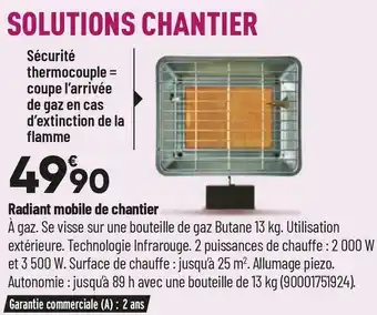 Bricorama Radiant mobile de chantier offre
