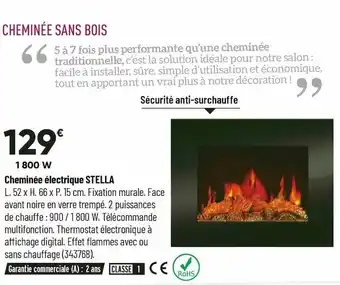 Bricorama Stella cheminée électrique offre