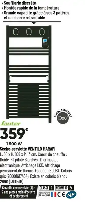 Bricorama Sauter séche-serviette ventilo marapi offre