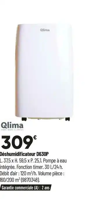 Bricorama Qlima déshumidificateur d630p offre