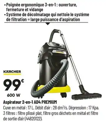 Bricorama Karcher aspirateur 2-en-1 ad4 premium offre
