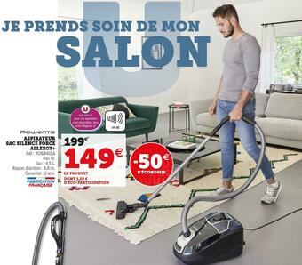 Hyper U Rowenta aspirateur sac silence force allergy+ offre