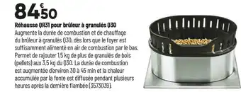 Réhausse qr31 pour brûleur à granulés q30