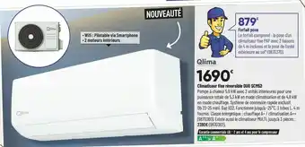 Qlima climatiseur fixe réversible duo scm52