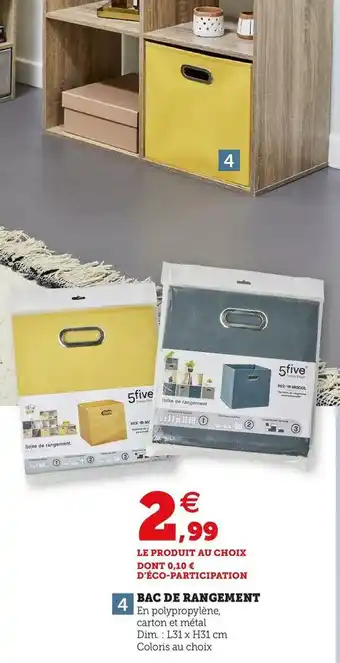 Hyper U Bac de rangement offre