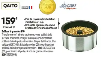 Bricorama Qaïto brûleur à granulés q10 offre