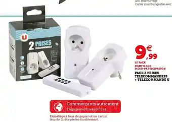 Hyper U U pack 2 prises telecommandees + telecommande offre