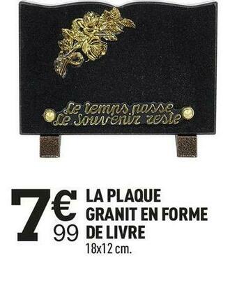 Centrakor La plaque granit en forme de livre offre