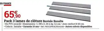 Pack 3 Lames De Clôture Boréale Basalte