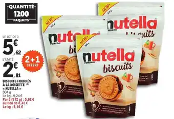 E.Leclerc BISCUITS FOURRÉS À LA NOISETTE (¹) offre
