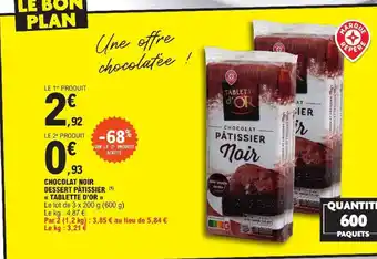 E.Leclerc CHOCOLAT NOIR DESSERT PÂTISSIER offre