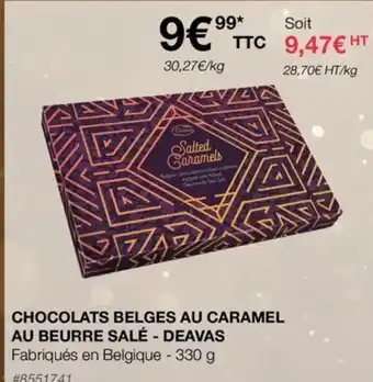 Costco CHOCOLATS BELGES AU CARAMEL AU BEURRE SALÉ - DEAVAS offre