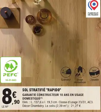 E.Leclerc Brico SOL STRATIFIÉ "RAPIDO" offre