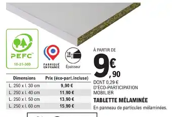 TABLETTE MÉLAMINÉE