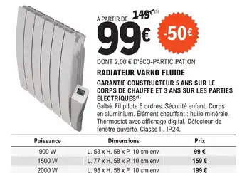 E.Leclerc Brico RADIATEUR VARNO FLUIDE offre