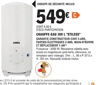 CHAUFFE-EAU 300 L STILEOS