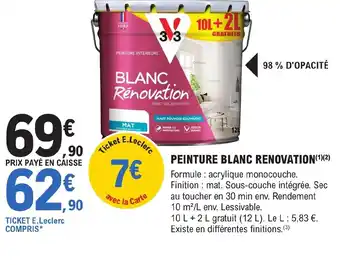 E.Leclerc Brico PEINTURE BLANC RENOVATION offre