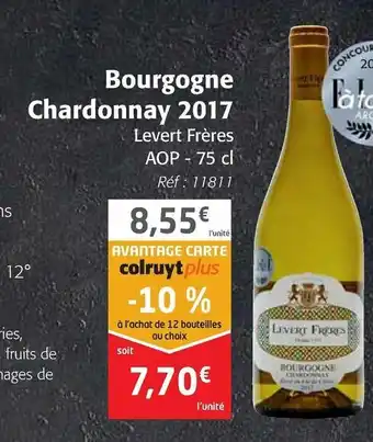 Colruyt Bourgogne Chardonnay 2017 offre