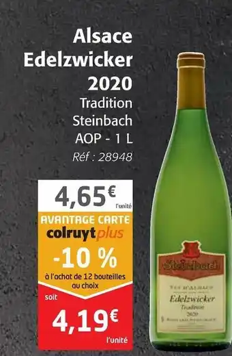 Colruyt Alsace Edelzwicker 2020 offre