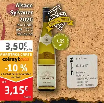 Colruyt Alsace Sylvaner 2020 offre