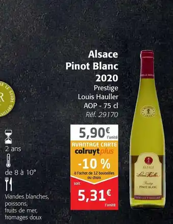 Colruyt Alsace Pinot Blanc 2020 offre