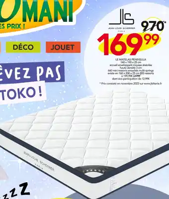 Stokomani Jean-louis scherrer le matelas peninsula offre
