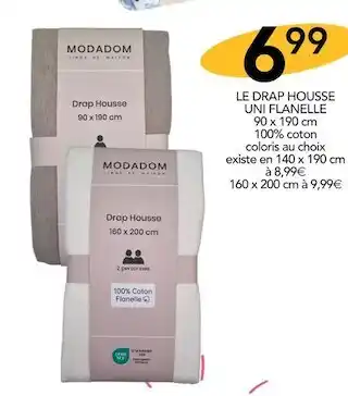 Stokomani Modadom le drap housse uni flanelle offre