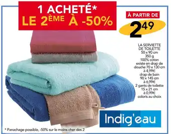 Stokomani Indig'eau la serviette de toilette offre