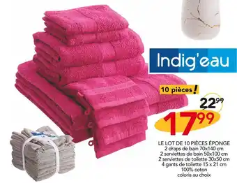 Stokomani Indig'eau le lot de 10 pièces éponge offre