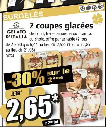 Norma Gelato d'italia 2 coupes glacées offre