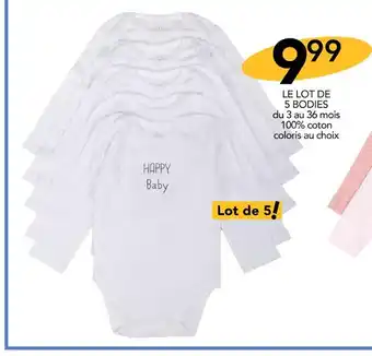 Stokomani Le lot de 5 bodies offre