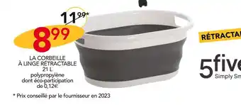5 five la corbeille à linge rétractable 21 l