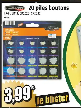 Norma Powertec 20 piles boutons offre