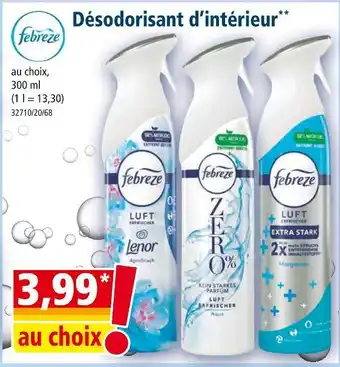 Norma Febreze désodorisant d’intérieur offre